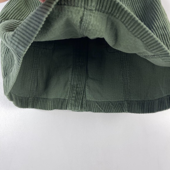 Zara Womens (S) TRF Corduroy Mini Button Front A-Line Cotton Skirt Green - Picture 4 of 9